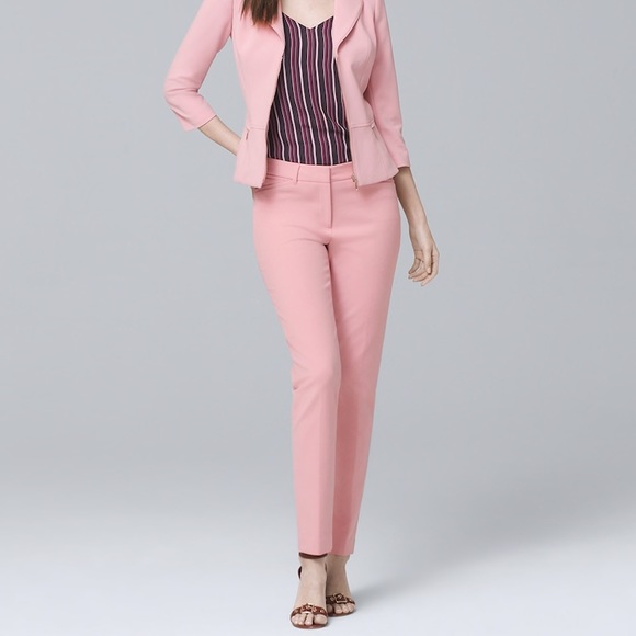 WHBM pink comfort stretch slim ankle pants - Picture 3 of 3